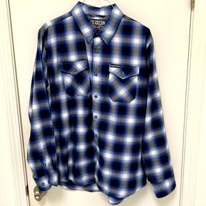 Dixxon Dogtown flannel blue/white/gray/black